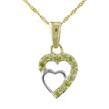 14k Two-tone Gold 1/6ct TDW Yellow Diamond Heart Pendant