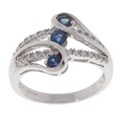 14k White Gold Sapphire & Diamond Ring