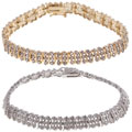 Sterling Silver/18-kt Yellow Gold 1/4-ct TDW Diamond Bracelet