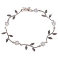 Sterling Silver Marcasite and CZ Vine Bracelet