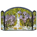 Tiffany-style Golden Pond Fireplace Screen