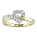 14k Two-tone Gold & 1/6ct TW Diamond Heart Ring