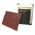 Boston Traveler Croc Pattern Leather Money Clip