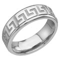 Titanium Greek Key Ring