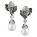 14k Gold 5 7/8ct Diamond South Sea Pearl Earrings (G-H-I, SI-I1)