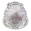 14-kt White Gold 1/5-ct TDW Diamond and Rose de France Ring