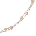 14k Tri-tone Gold 17-inch Beaded Cable Necklace
