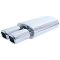 Universal Flat Stainless Steel Muffler with Twin 3-inch Square End
