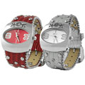 Geneva Platinum Croc Skin Stamped Fashion Watch