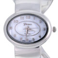 Geneva Women's Platinum Cuff Wrist Bangle Watch