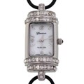 Geneva Platinum Women's Rectangle Face Cord Watch