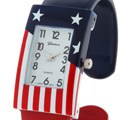 Geneva Platinum American Flag Watch