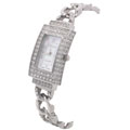 Geneva Platinum Rhinestone Rimmed Fashion Watch