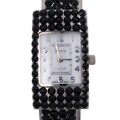 Geneva Platinum Women's Rhinestone Bangle Watch