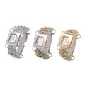 Geneva Women's Platinum Interlocked Rings Bracelet Watch