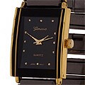 Geneva Platinum Black Dial Fashion Men's Watch