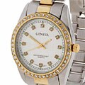 Geneva Platinum Rhinestone Lined Luxury Watch