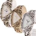 Geneva Platinum Triangular Face Fashion Watch