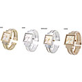 Geneva Platinum Polished Square Face Watch
