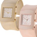 Geneva Platinum Satin Finish Bangle Fashion Watch