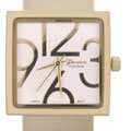 Geneva Platinum Satin Finish Square Face Watch