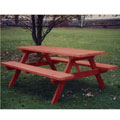 Redwood Stained 5-foot Pine Picnic Table