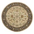 Hand-tufted Patina Beige/ Black Wool Rug (6' Round)
