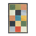 Hand-woven Multiple Squares Wool Rug (9' x 12')