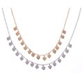 Sterling Silver/Goldtone Rolo Link Dangling Heart Necklace