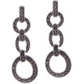 Sterling Silver Marcasite Circle Drop Earrings