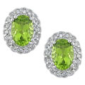 14k Gold 1/5ct TDW Diamond and Peridot Earrings