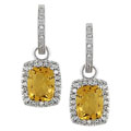 14-kt White Gold 1/2-ct TDW Diamond and Citrine Earrings