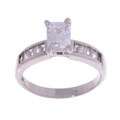 Sterling Silver Emerald-cut CZ Ring