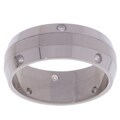 Men's Stainless Steel CZ Accented Ring