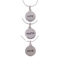 Sterling Silver Faith Love Hope Circular Pendant