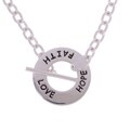 Sterling Silver Faith, Love, Hope Toggle Necklace