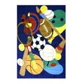 Sports Collection Navy Nylon Rug (4'3 x 6'6)