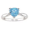 14k White Gold Diamond and Blue Topaz Ring