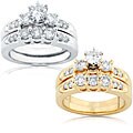 14k Gold 1ct TDW Round Diamond Wedding Ring Set