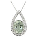 14k White Gold 1/4ct TDW Diamond Amethyst Pendant