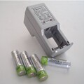 Uninex CV018 Plug-in Battery Charger with Four Rechargeable Batteries