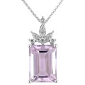 14k Gold Diamond and Rose de France Pendant