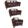 Avalon Chocolate Leather Sofa/ Loveseat & Chair