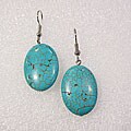 Turquoise Earrings with Oval Shaped Beads (Set of 2)