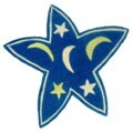 Hand-tufted Blue Moon Star-shaped Acrylic Rug (3' Star)