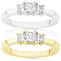 14-kt Gold 1/2ct TDW Princess Diamond Three-Stone Ring (I-J,I1-I2)