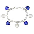Sterling Silver Murano Glass Bead Charm Bracelet