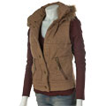 Clove Junior Herringbone Tweed Vest w/ Faux Fur Hood