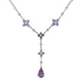 14-kt White Gold Diamond and Multi-gemstone Necklace