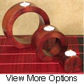 Ringed Mango Wood Candle Holders (Set of 3)